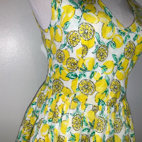 Anthropologie Lemon Print Sleeveless V-Neck Sundress - Picture 6 of 11